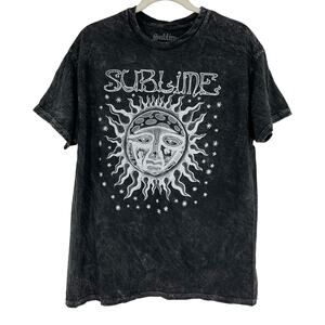 Officially Licensed Sublime Classic Sun T-Shirt Black Acid Wash Large NWOT